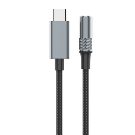 Adaptér USB-C na jack 3,5 mm s převodníkem šedý