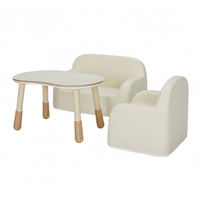 Zestaw mebli dziecięcych Spacetronik – stolik regulowany, sofa i fotelik waniliowy