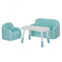 Zestaw mebli dziecięcych Spacetronik – stolik regulowany, sofa i fotelik niebieski