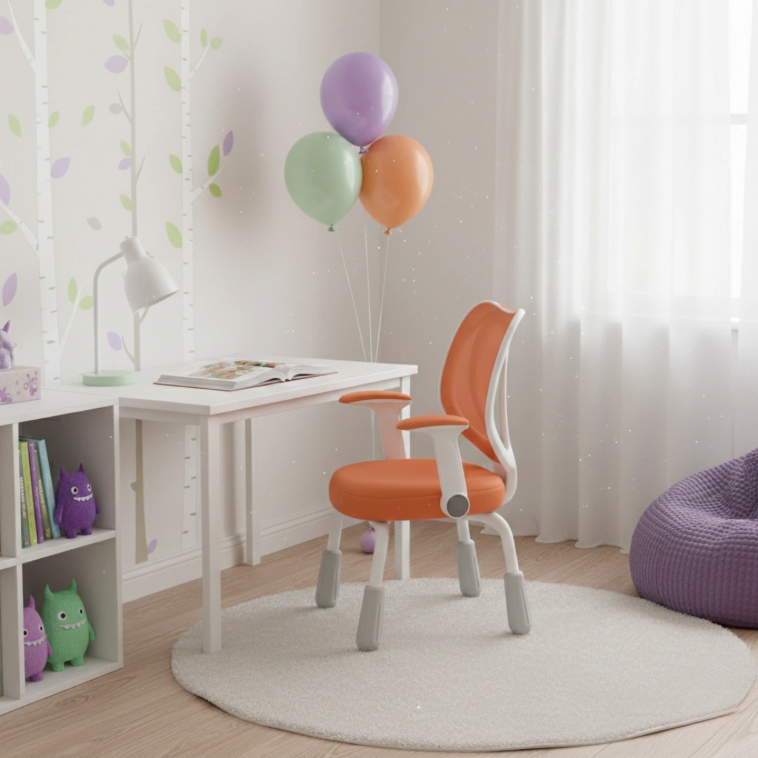 krzesło dziecięce SPC-XD26O pomarańczowe regulacja wysokości 88-94 cm składane podłokietniki