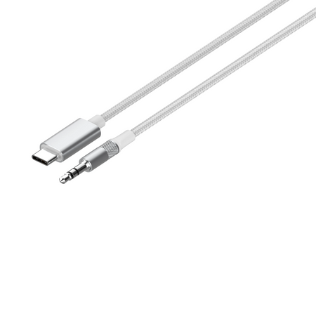 Kábel adaptéra DAC z USB-C na Jack 3,5 mm 1 m biely