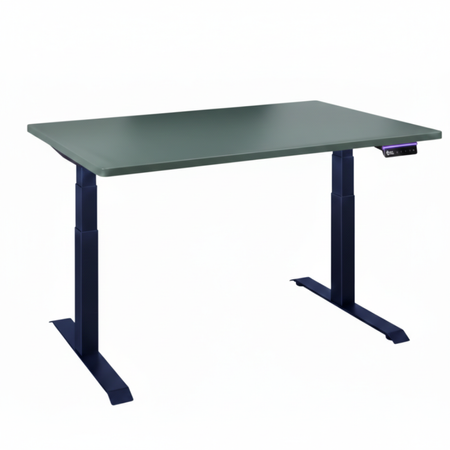 Biurko regulowane Vegard elektryczne dwusilnikowe MDF granatowo-zielone