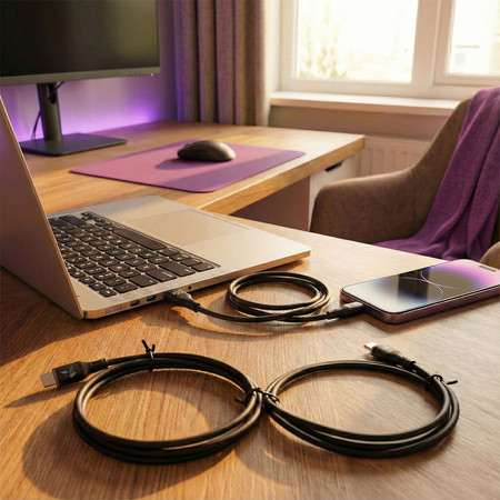 Kabel LED silikonowy USB-C do USB-C E-marker 1m