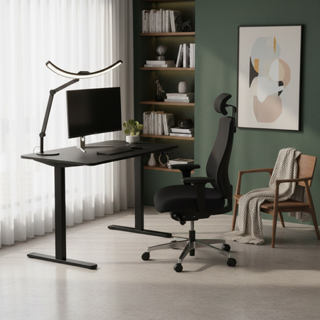 Spacetronik Moris SPE-O121 120x60 electric desk, Black frame, Light wood top