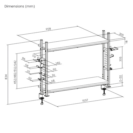 Nadstawka biurkowa Spacetronik SPB-120BB 120