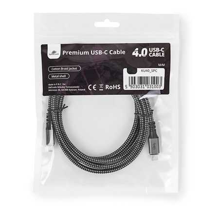 Kabel USB-C 4.0 20Gbit/s Spacetronik SPC020 2m