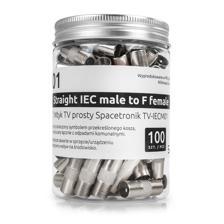 F-Buchse / TV-Stecker gerade TV-IECM01 Box 100St