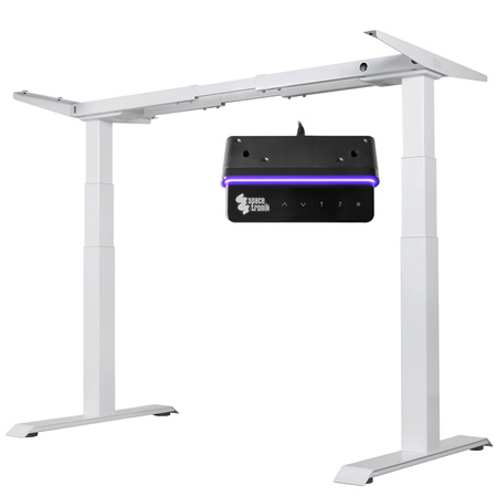 Gamingowe stanowisko Spacetronik RGB z elektryczną regulacją wysokości 120x60