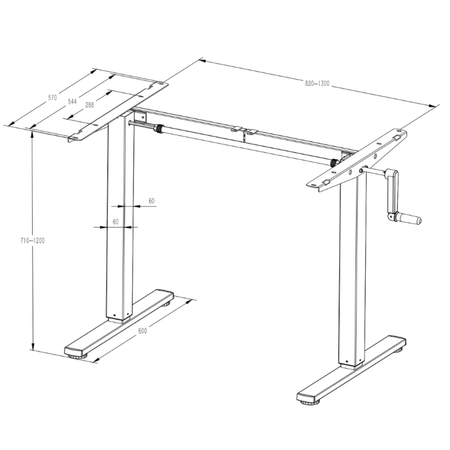 Stelaż Biurkowy Regulowany Manualnie SPE115MB z regulacją wysokości