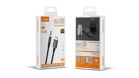 Kábel adaptéra DAC z USB-C na Jack 3,5 mm 1 m sivý