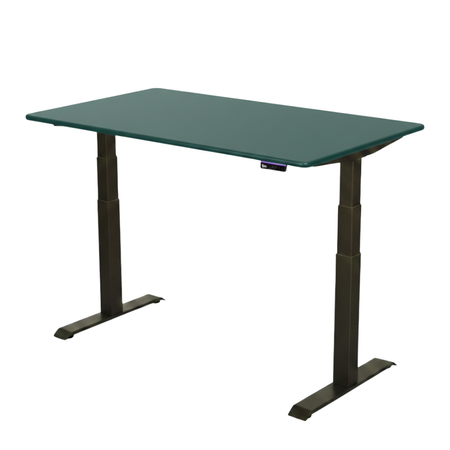 Biurko regulowane Vegard elektryczne dwusilnikowe MDF czarno-zielone