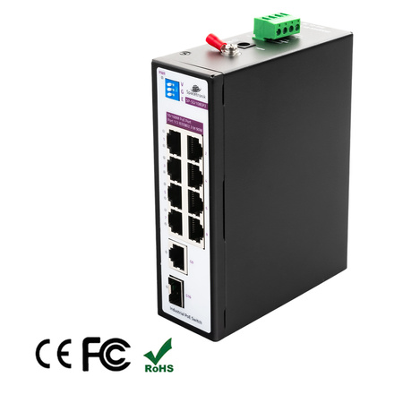 SWITCH 8-portowy SP-SGI108SP2 Przemysłowy PoE SFP