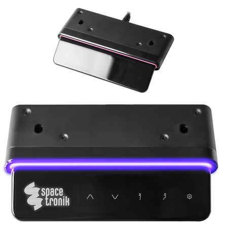 Gamingowe stanowisko Spacetronik RGB z elektryczną regulacją wysokości 120x60