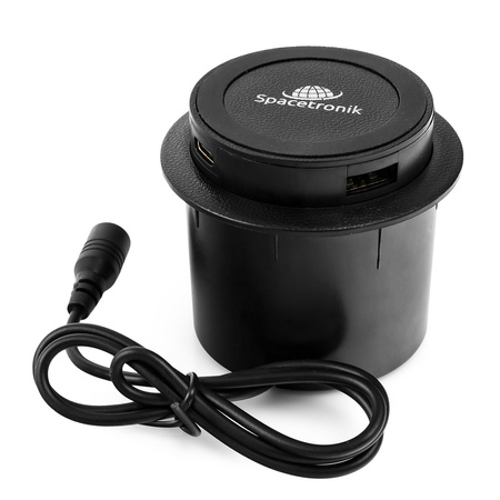 Spacetronik SPS-R0D3B round countertop socket