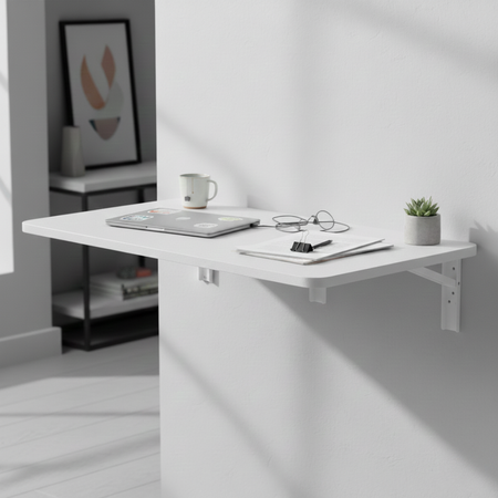 Biurko składane SPB149W 100×40 cm białe składane 90°