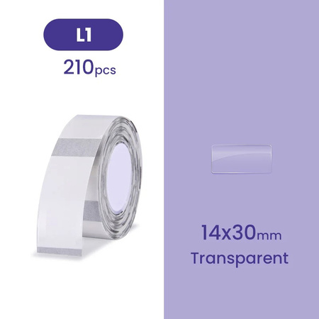 Etykiety seria D Niimbot 14x30 mm 210 szt. transp