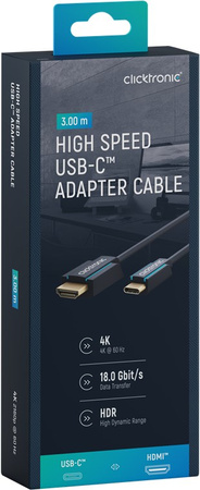 CLICKTRONIC USB-C - HDMI 2.0 4K 60Hz 3m cable