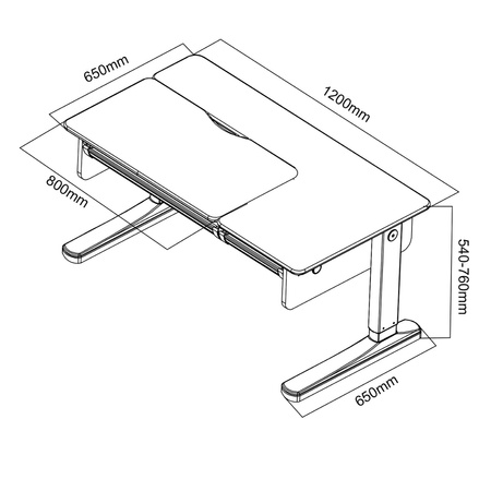Biurko regulowane Spacetronik XD SPE-X104WL 120x60