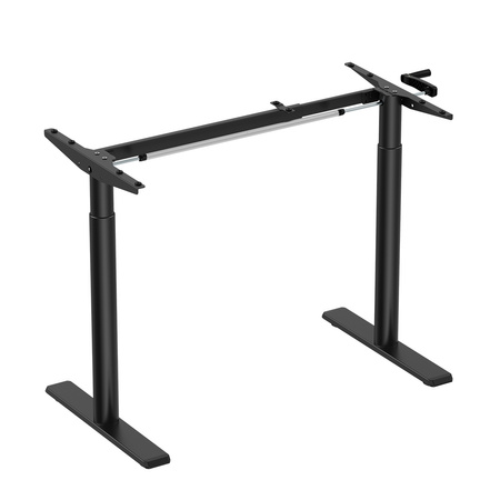 Manual Height-Adjustable Desk Frame Black