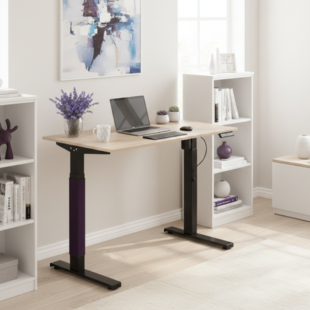 Biurko elektryczne Spacetronik SPE-152B z blatem 130×65 Dąb Sonoma