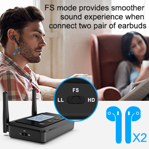 B03+ Vysielač Bluetooth s LCD displejom 50 m