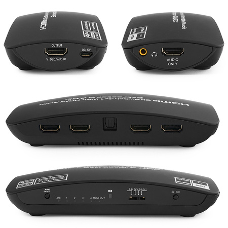 zlučovač HDMI 2 v 1 s 1/4 audio extraktorom SPH-RAE04