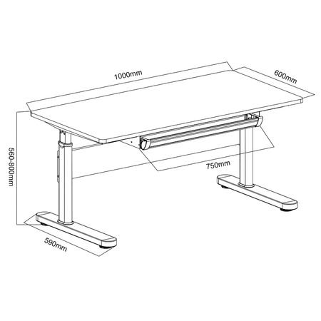 Biurko regulowane Spacetronik XD SPE-X104WL 120x60