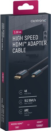 CLICKTRONIC Kabel HDMI - micro HDMI 2.0 4K 60Hz 1m