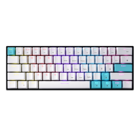 Delux KM36 RGB weiß und blau verkabelte mechanische Tastatur