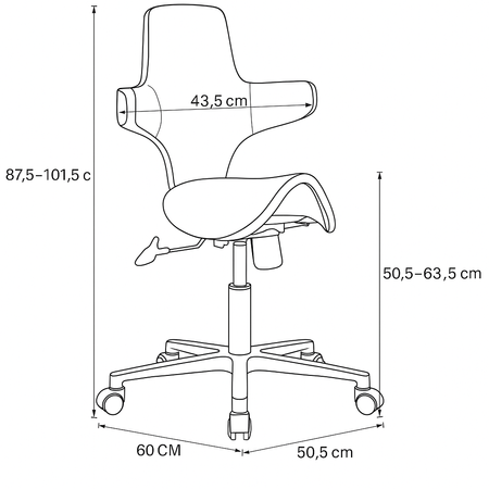 Ergonomiczny hoker regulowany SELLA 4 biały