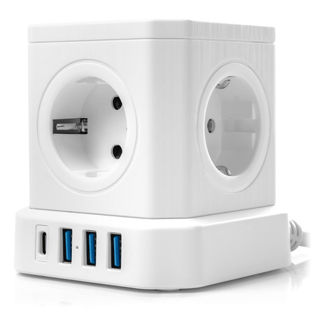 Zestaw Listwa zasilania 13AC 3USB 1USB-C SPS-CS01W