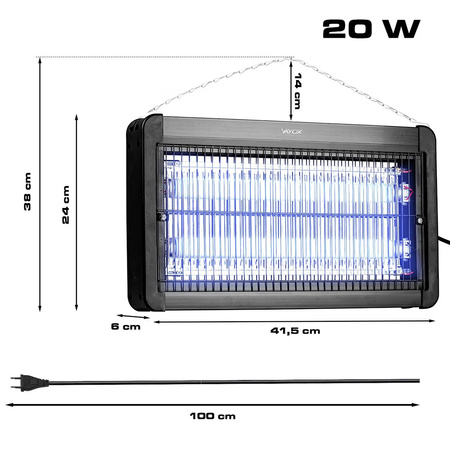 Lampa UV na owady wisząca/stojąca VAYOX IKV-20W