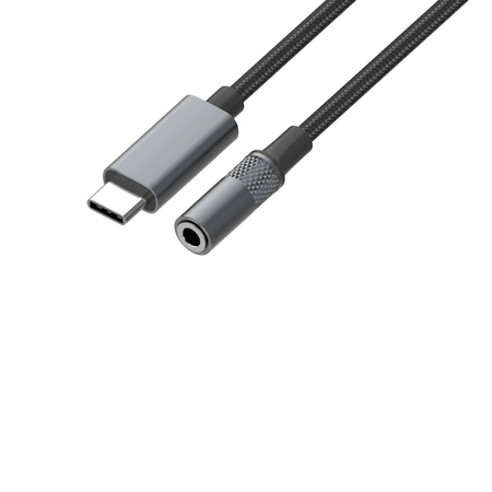 Adaptér USB-C na jack 3,5 mm s převodníkem šedý