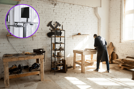 Buddy 03 adjustable table on wheels black