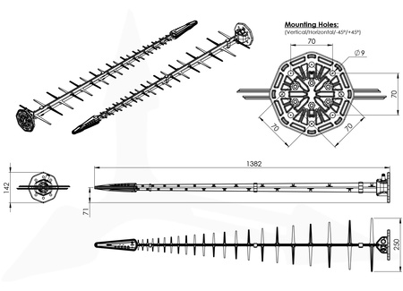 Antena GSM kierunkowa mocna LPDA-500-LTE MIMO