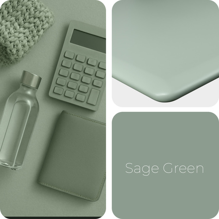 Blat MDF malowany proszkowo 180x80x2.5 Sage Green