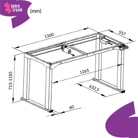 Elektryczny stelaż do stołu Spacetronik SPE-412W