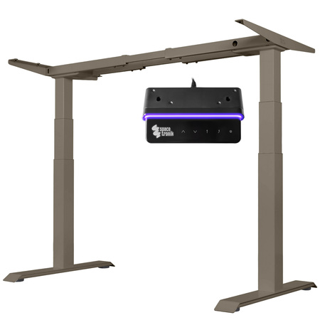 Biurko regulowane Vegard elektryczne dwusilnikowe MDF beżowo-niebieskie