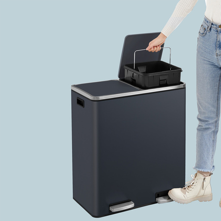 Funky Trash Can Gray Black Spacetronik Podwójny