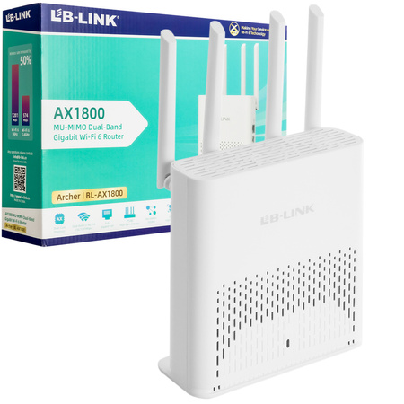 LB-Link AX1800 Wi-Fi 6 dvojpásmový LAN router s rýchlosťou 1 Gb/s