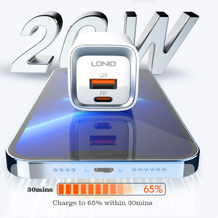 Ładowarka z kablem Licencja Apple MFI 20W 2x USB