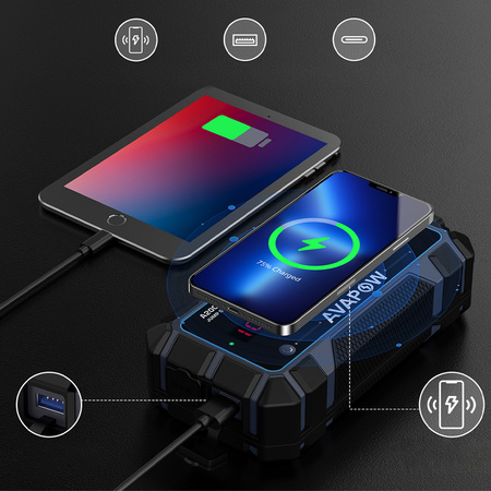 Powerbank rozruchowy 12V 2000A 44Wh AVAPOW A9 Plus