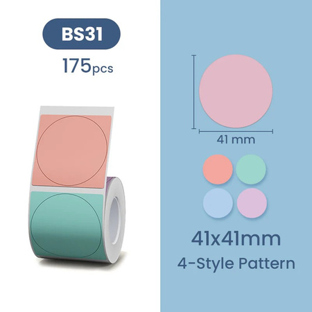 Etikety série B Niimbot 41x41 mm 175 ks kruhové