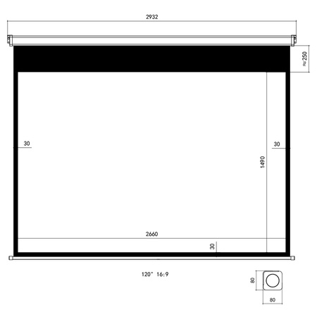 Elektryczny Ekran Projekcyjny SST Ścienny 120"