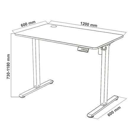 Elektryczne biurko Moris SPE-O111WW 120×60 cm