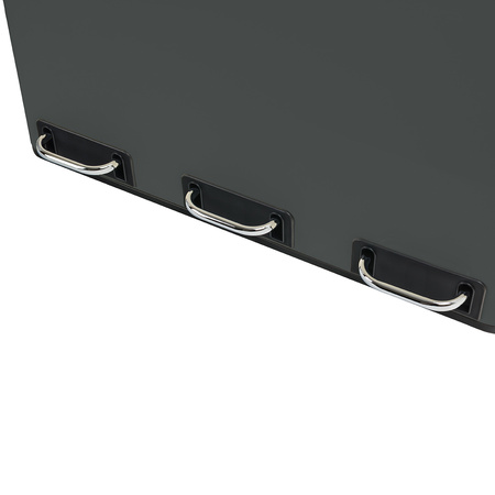 Kosz na śmieci metalowy trzykomorowy ciemnoszary