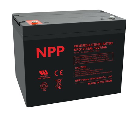 Gelová baterie NPG 12V 75Ah NPP AGM DEEP GEL