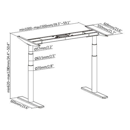 Spacetronik SPE-227W electric desk stand