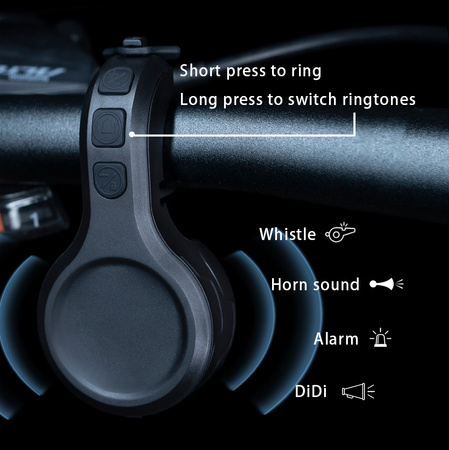 Elektronický zvonek na kolo s alarmem WT07S W&M