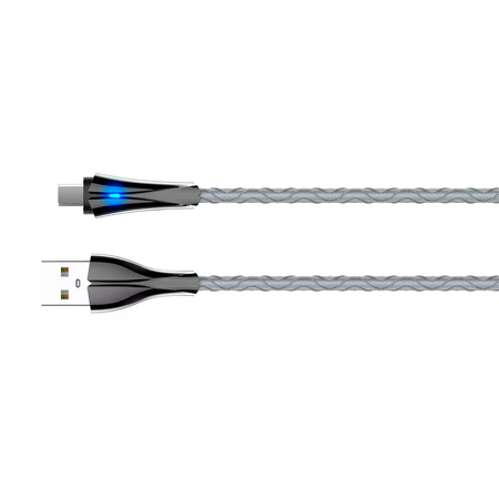 LDNIO USB-A/micro-USB cable with LED 1m grey LS461M